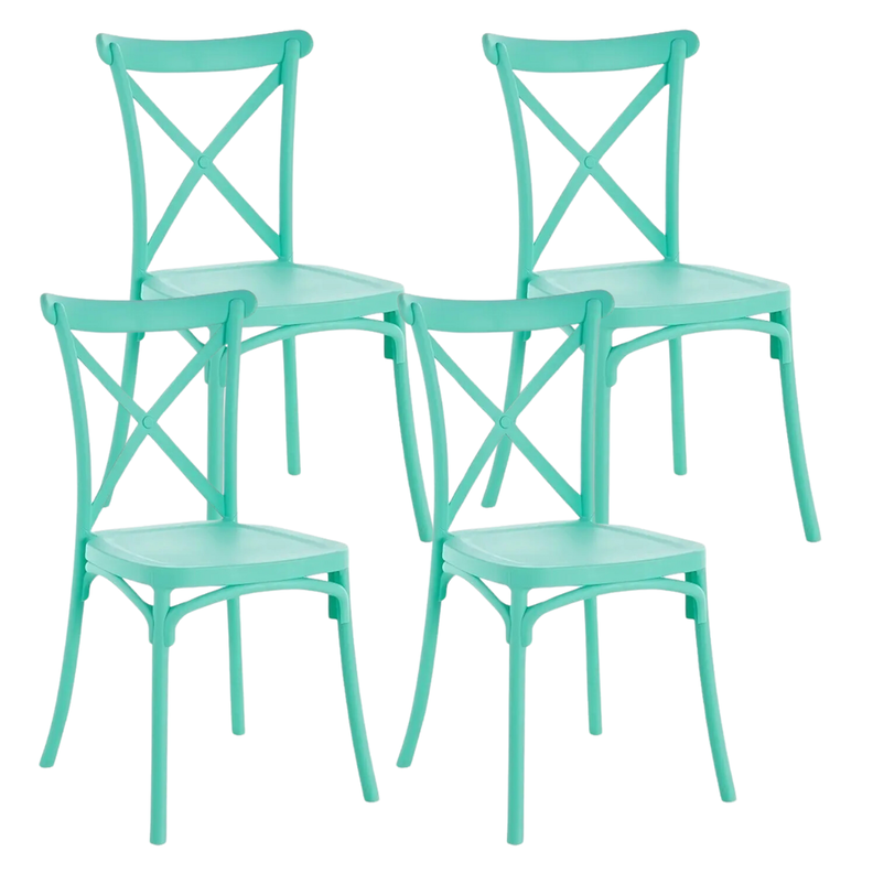 Pack 4 Silla Crossback Menta | Ideal Terraza y Interior-0