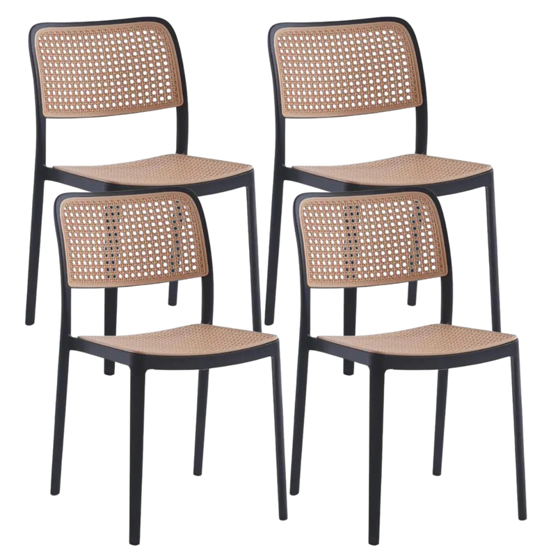 Pack 4 Sillas Feronia Negras | Ideal para Exteriores | Comedor-0