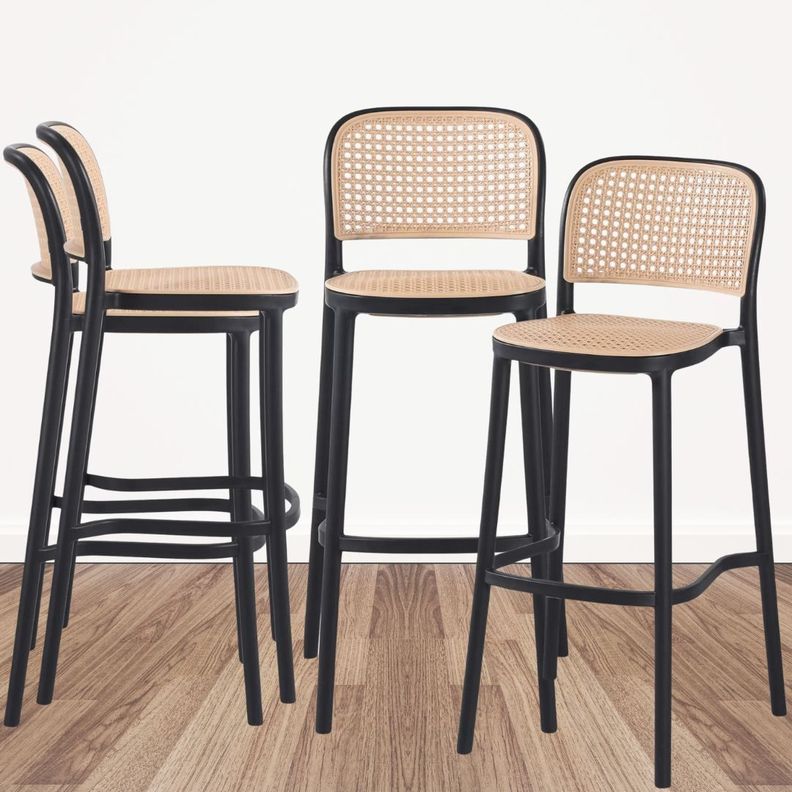 Sets 4 Taburete Montana Negros (Altura del asiento 65cm) /Pandalino	-0