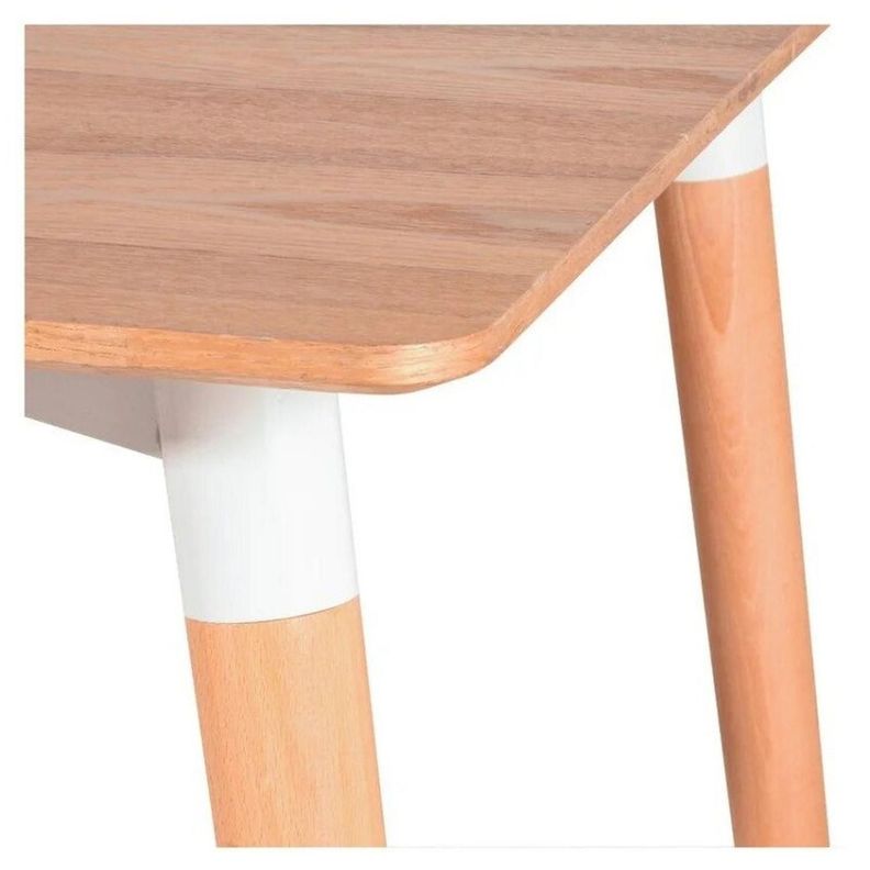 Mesa Rectangular Álamo 130x80 cm | Estilo Escandinavo |Vinilo Madera|-1