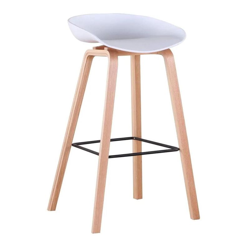 Pack 2 Taburetes Bar Nórdico Viggo 75 cm| Exterior Blanco-3