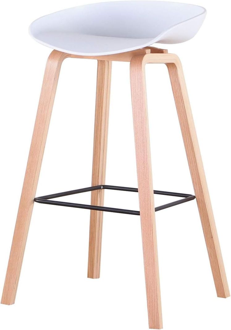 Pack 2 Taburetes Bar Nórdico Viggo 75 cm| Exterior Blanco-4