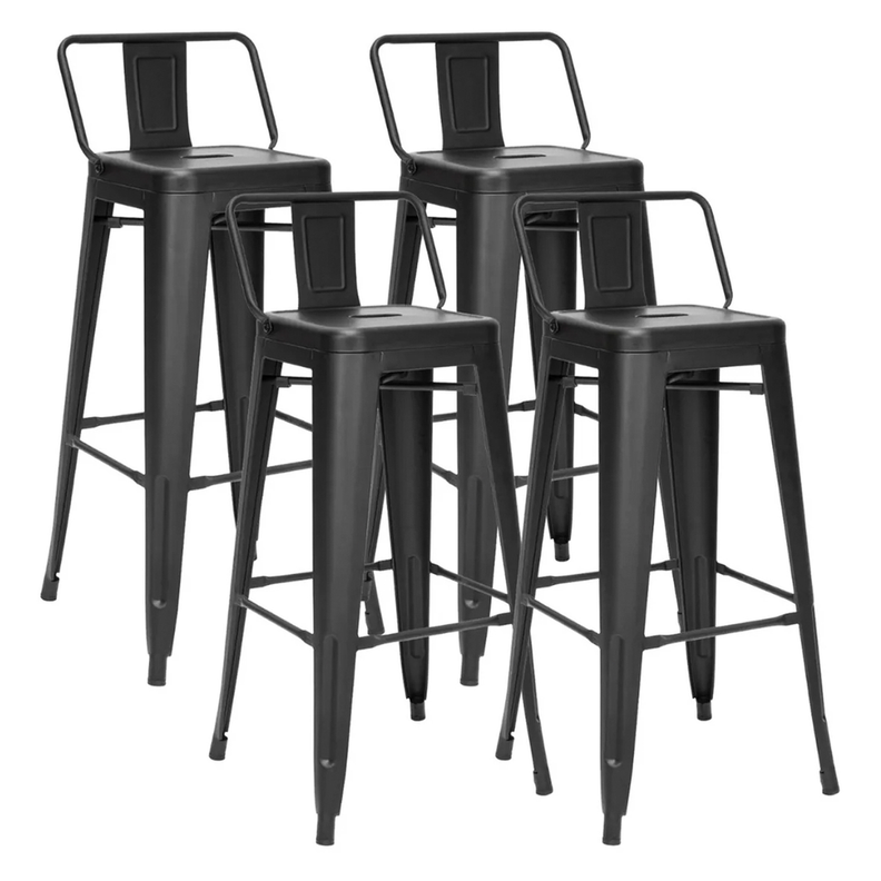 Pack 4 Taburetes Tolix Negros | Diseño Industrial para Cocina y Bar-0
