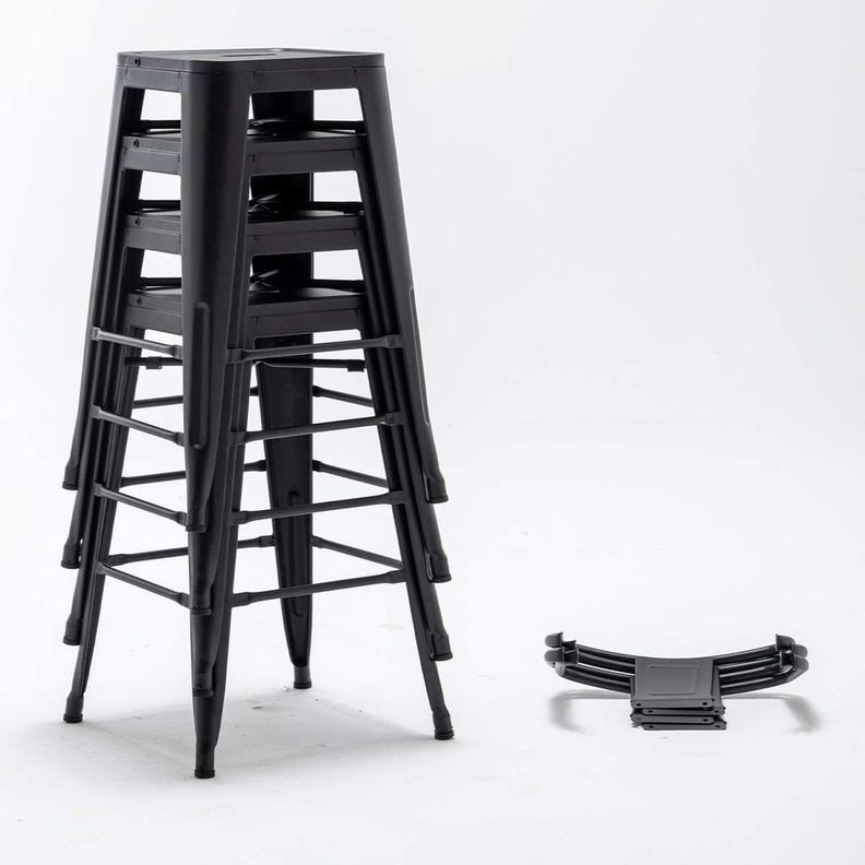 Pack 4 Taburetes Tolix Negros | Diseño Industrial para Cocina y Bar-2