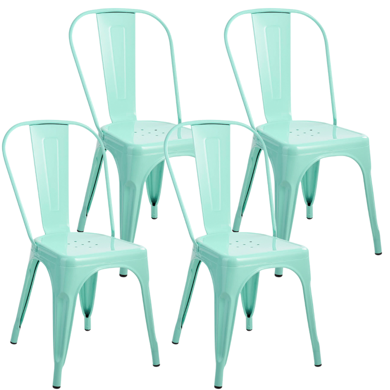 Pack 4 Silla Tolix Acero Menta | Resistente para Exterior e Interior-0