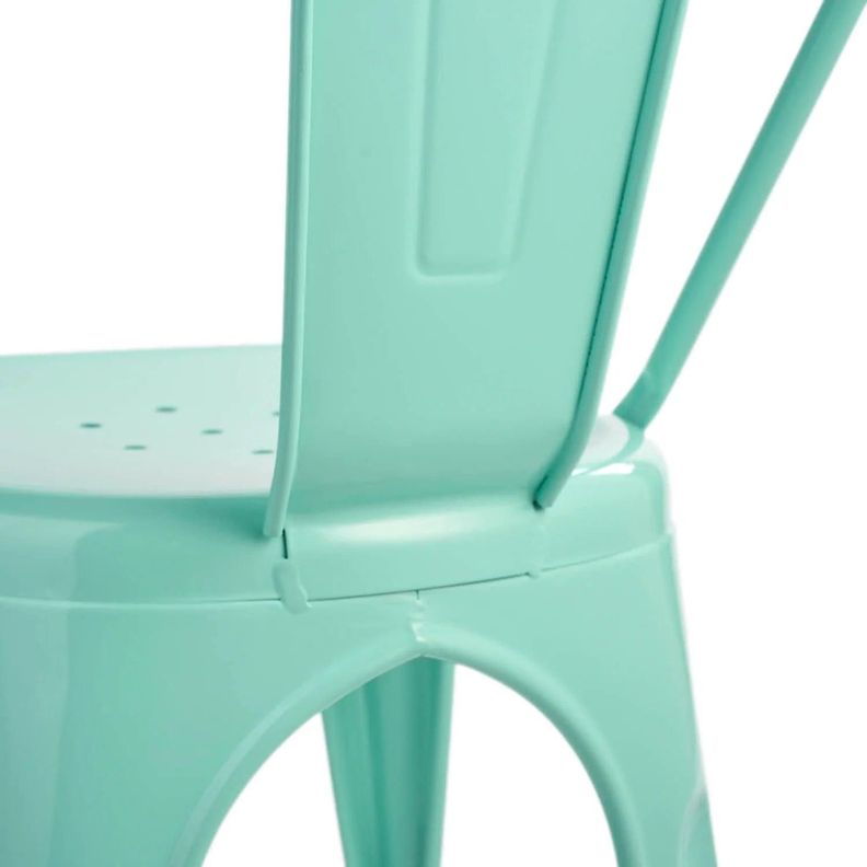 Pack 4 Silla Tolix Acero Menta | Resistente para Exterior e Interior-5