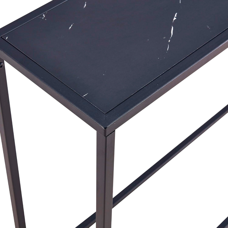 Arrimo Turmalina | Mesa Auxiliar Moderna Mármol Negro-3