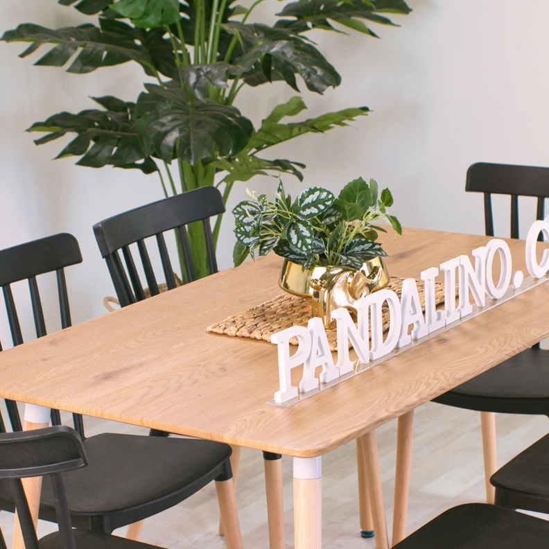 Comedor Mesa Álamo + 6 Sillas Windsor Negras | Estilo Nórdico-1