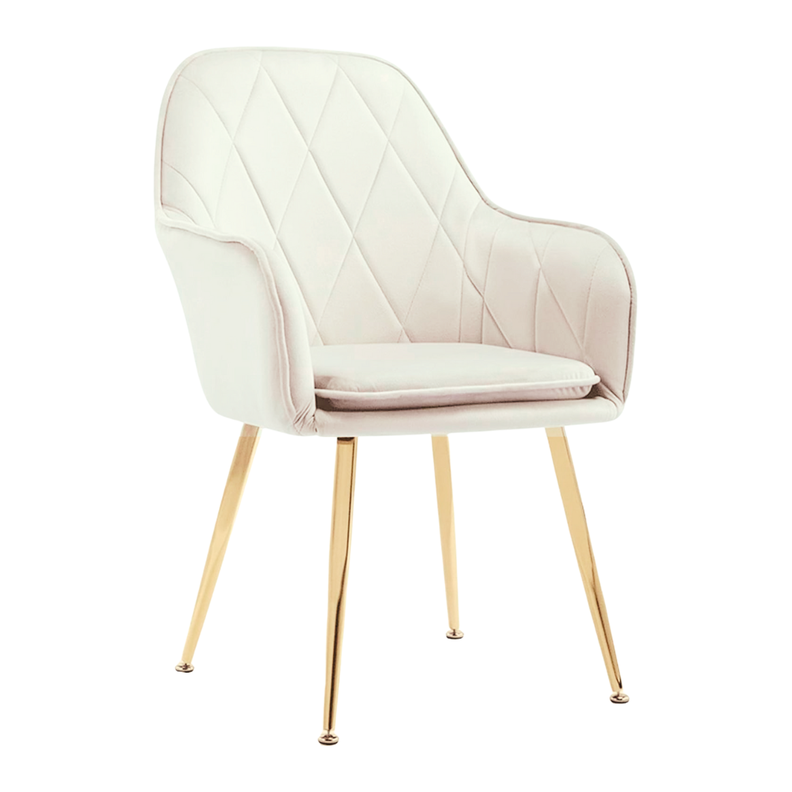 Pack 2 Sillón Sitial Diamante Terciopelo Beige | Moderno y Cómodo-3