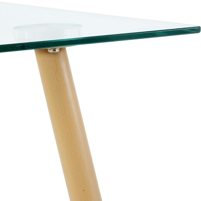 Mesa Cuadrada Vitreo 80x80 | Vidrio templado | Diseño Nórdico |-2