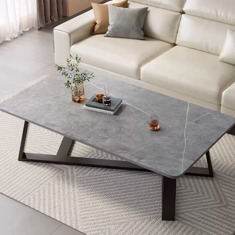 Mesa de Centro Filippa Mármol y Metal, Moderna y Versátil-3