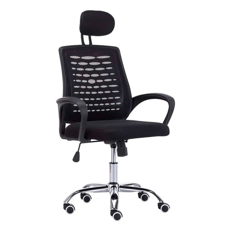 Silla Oficina Neo Negra | Apoyabrazos y Cabecera Ajustables-0