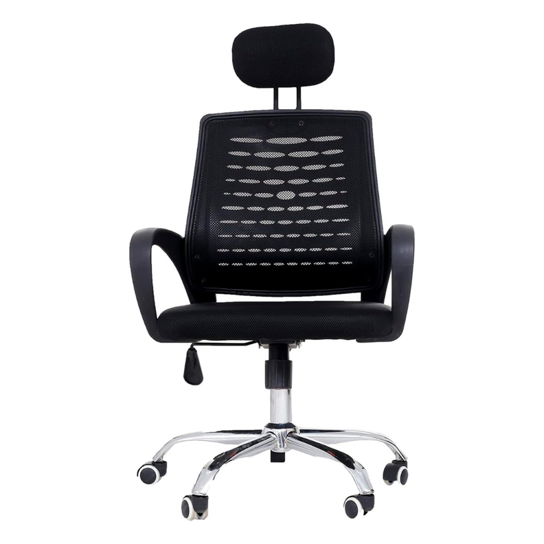 Silla Oficina Neo Negra | Apoyabrazos y Cabecera Ajustables-3