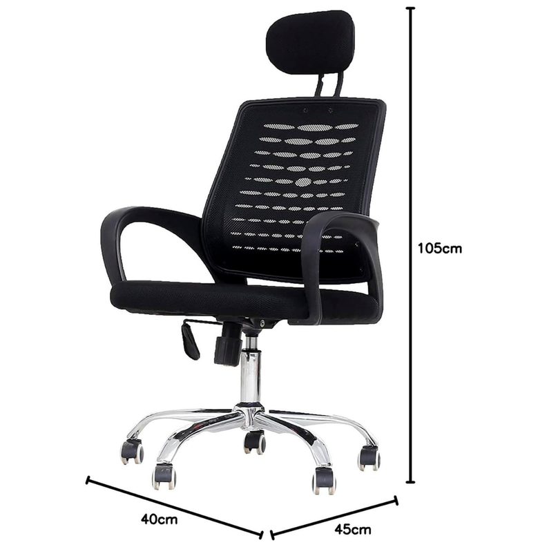Silla Oficina Neo Negra | Apoyabrazos y Cabecera Ajustables-6