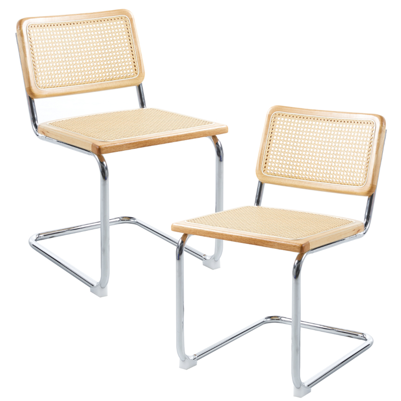 Pack 2 Silla Voladiza color Natural | Ratan & Metal | Comedor/Living-0