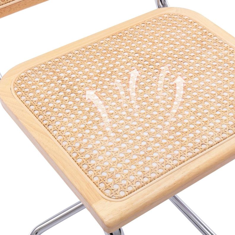 Pack 2 Silla Voladiza color Natural | Ratan & Metal | Comedor/Living-5