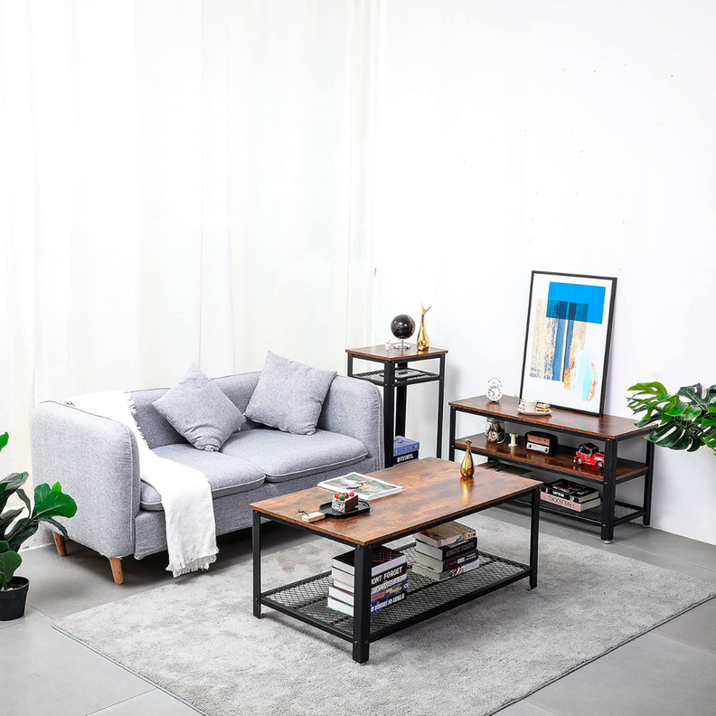 Mesa de Centro Industrial Aurora - Madera y Metal-3