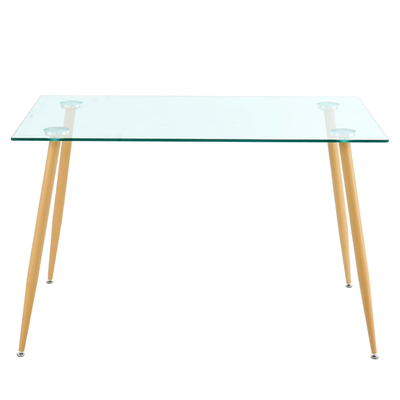 Mesa Rectangular Vitreo 130x80 | Vidrio Templado | Diseño Nórdico |-0