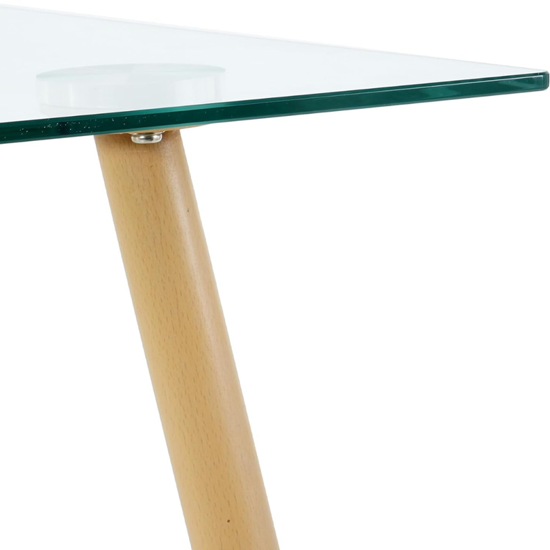 Mesa Rectangular Vitreo 130x80 | Vidrio Templado | Diseño Nórdico |-1