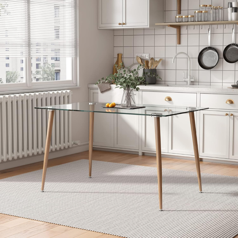 Mesa Rectangular Vitreo 130x80 | Vidrio Templado | Diseño Nórdico |-3