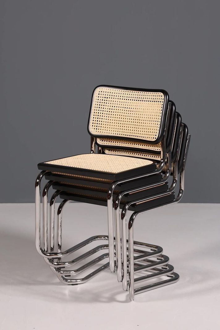 Pack 2 Silla Voladiza color Negro | Ratan & Metal | Comedor/Living-4