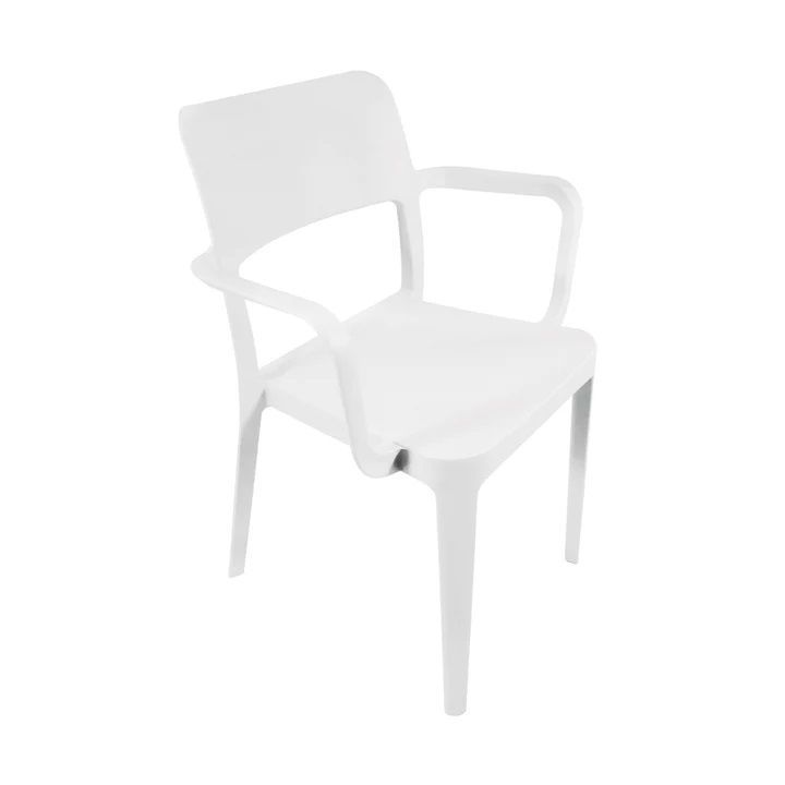 Silla restaurante Ostin blanco con apoya brazos apilable, resisten, proteccion UV - Pandalino-1