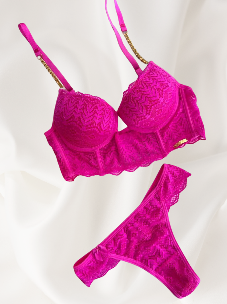 CONJUNTO LENCERÍA ROSADO 2 PIEZAS-1