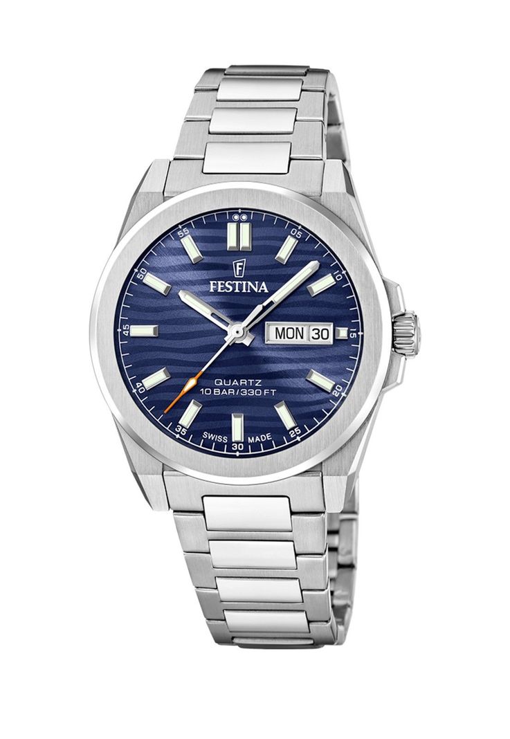 Reloj F20073/2 Festina Swiss Azul Hombre Acero Clasico
