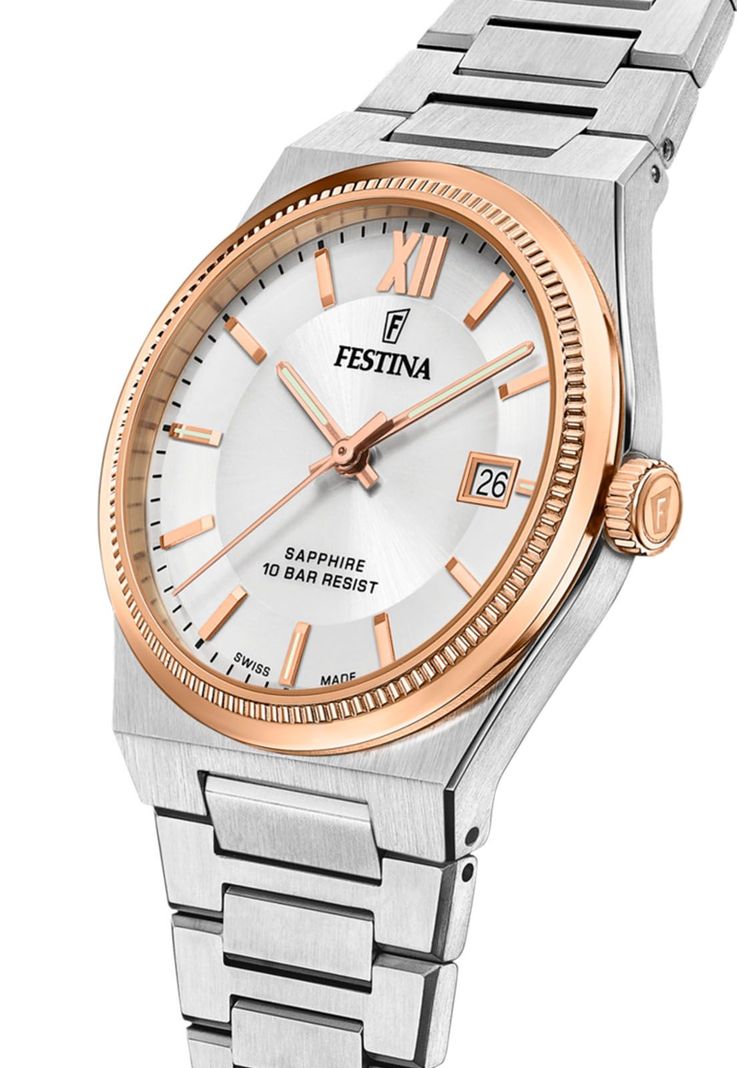 Reloj F20036/1 Festina Swiss Plateado Hombre My Swiss Time-2
