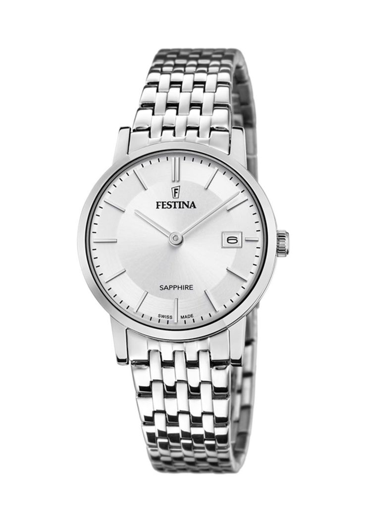 Reloj F20019/1 Festina Swiss Plateado Mujer Swiss Made Plateado Metalico