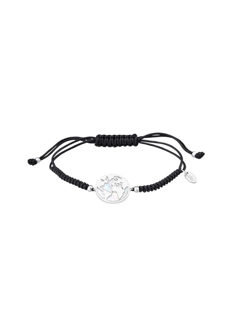 Pulsera Lp1949-2/2 Lotus Silver Mujer It Girl Negro