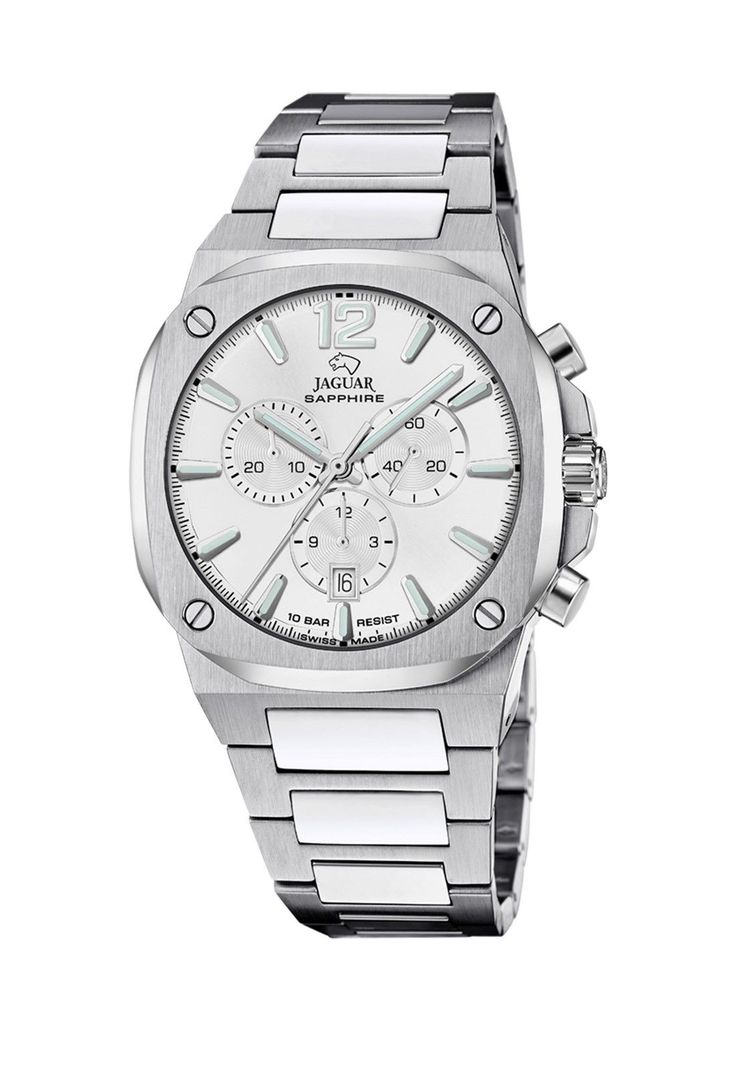 Reloj J1025/4 Jaguar Swiss Plateado Hombre Rondcarre Plateado Metalico