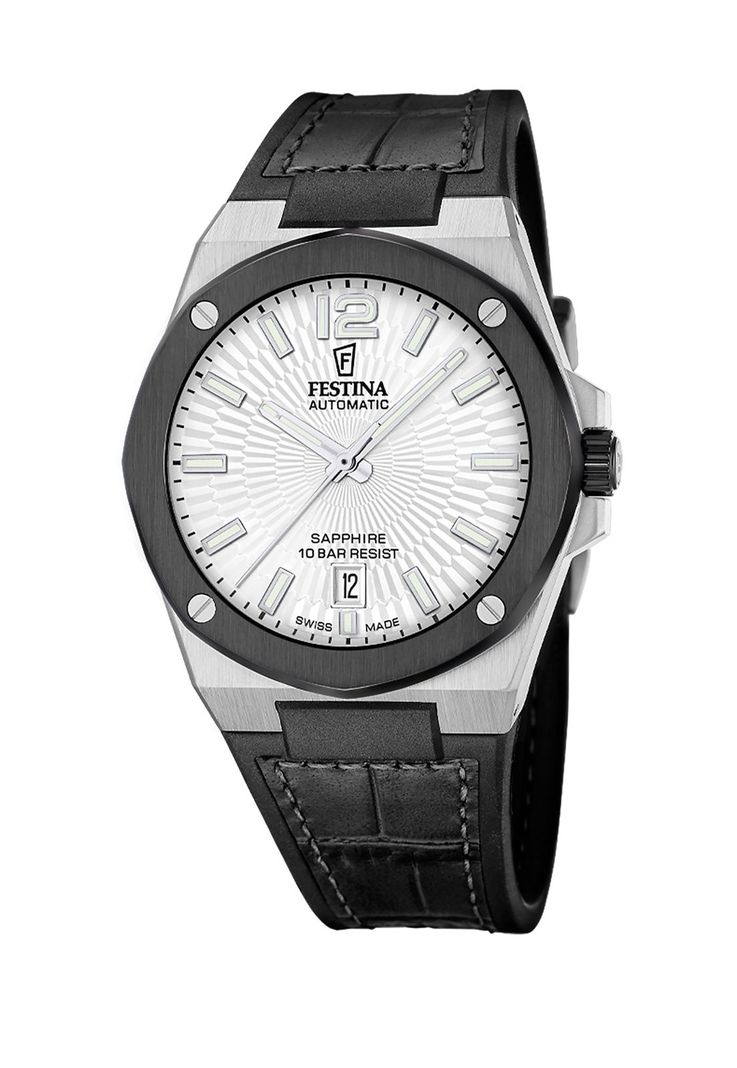 Reloj F22005/1 Festina Swiss Plata Hombre Automatico Negro