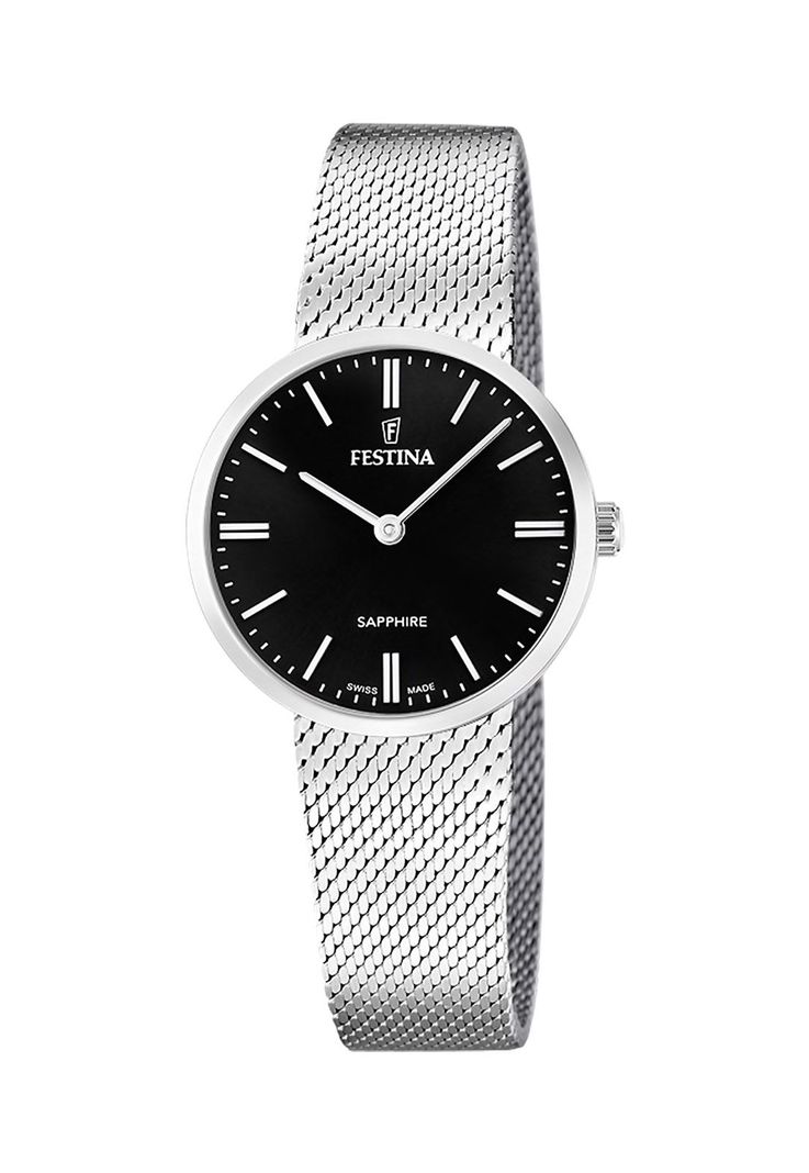 Reloj F20075/4 Festina Swiss Negro Mujer Grace Plateado Metalico