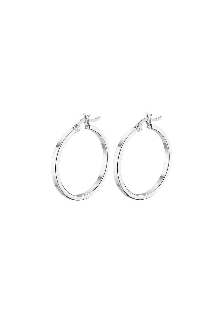 Aros Lp3277-4/2 Lotus Silver Mujer Hoops Plateado Metalico