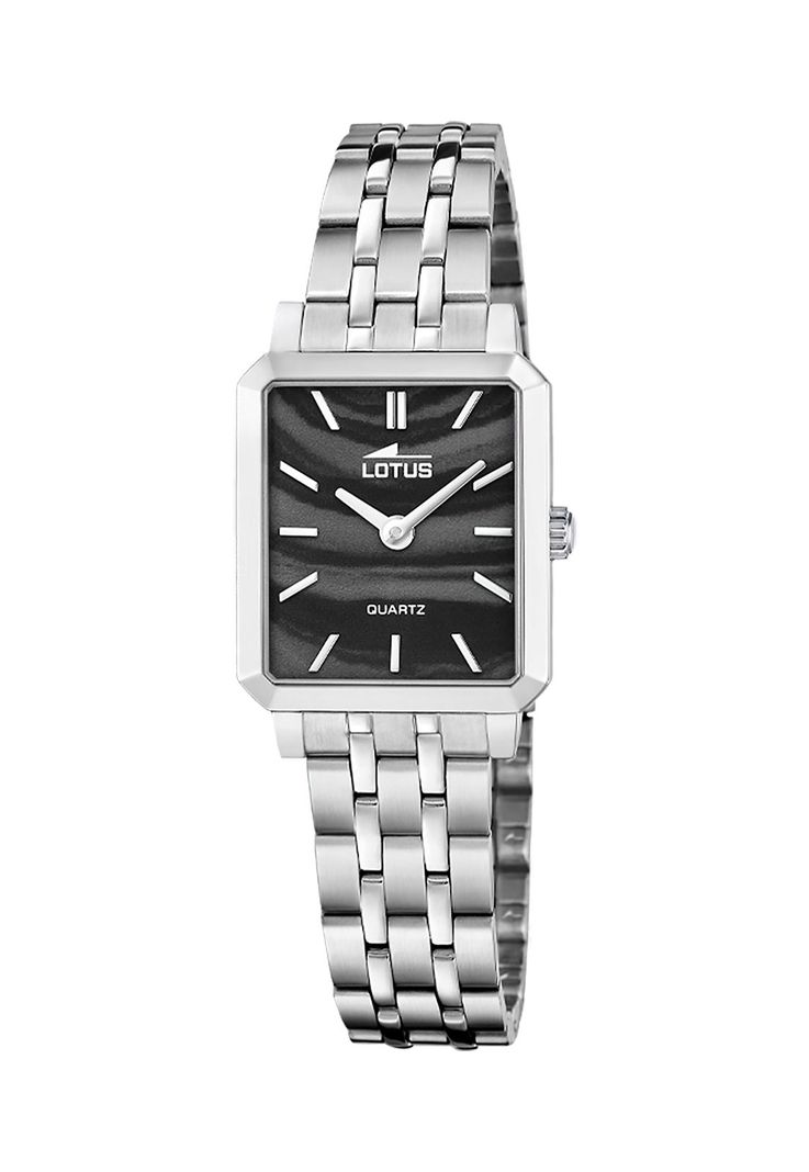Reloj 19008/5 Lotus Negro Mujer 2Gether Plateado