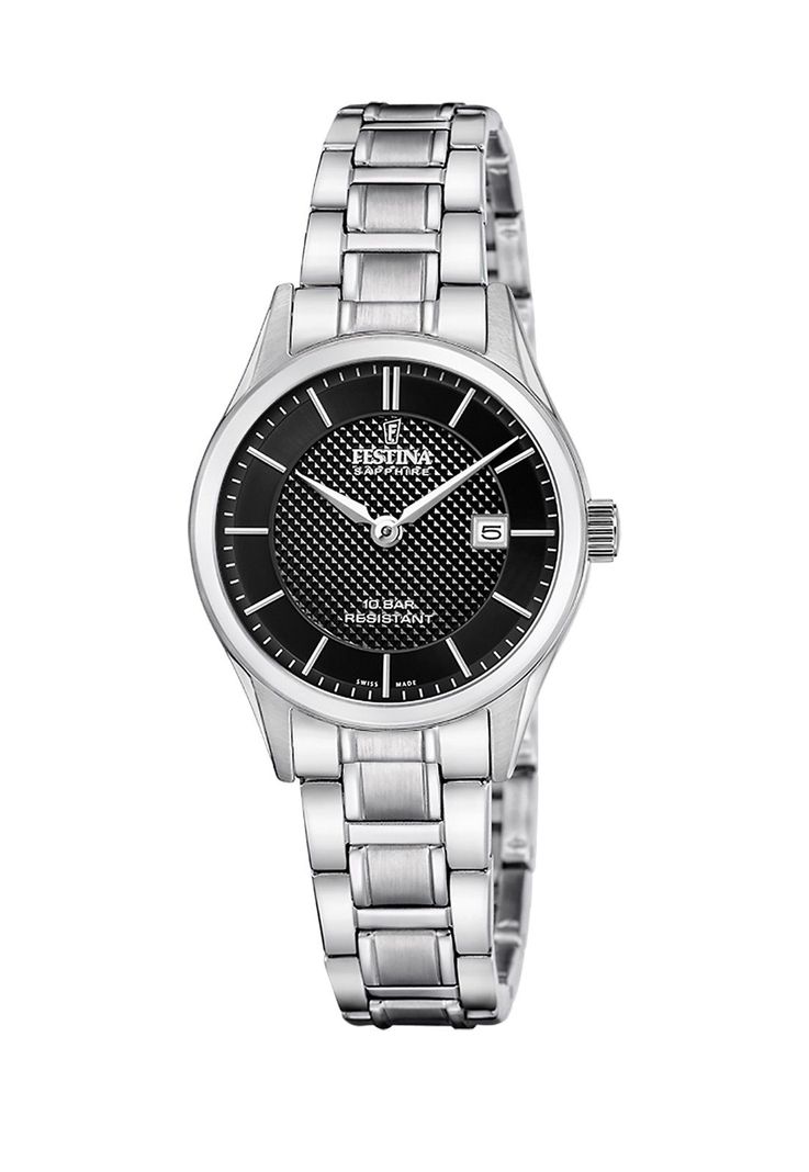 Reloj F20068/6 Festina Swiss Negro Mujer Acero Clasico