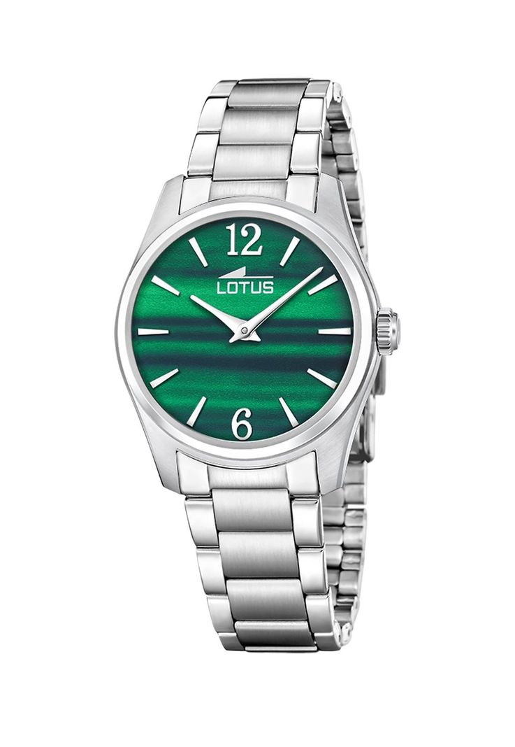 Reloj 19061/5 Lotus Verde Mujer Acero Clasico Plateado