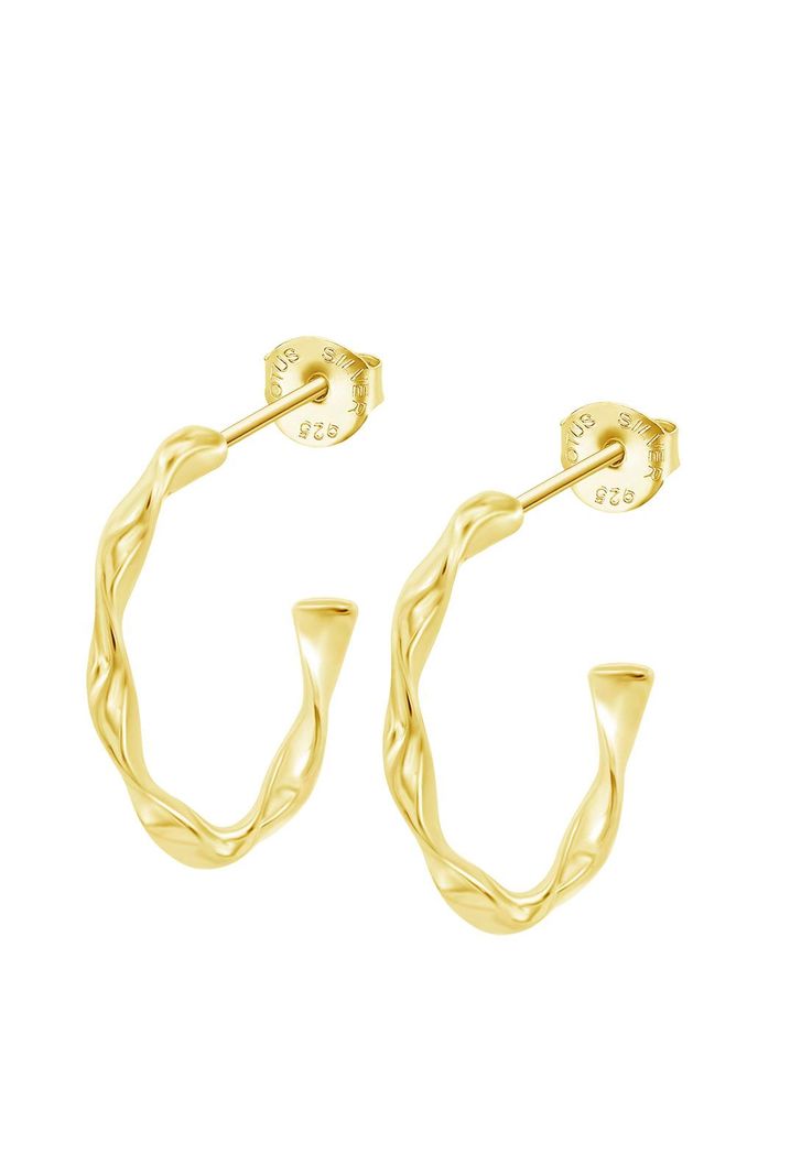 Aros Lp3781-4/4 Lotus Silver Mujer Hoops Dorado