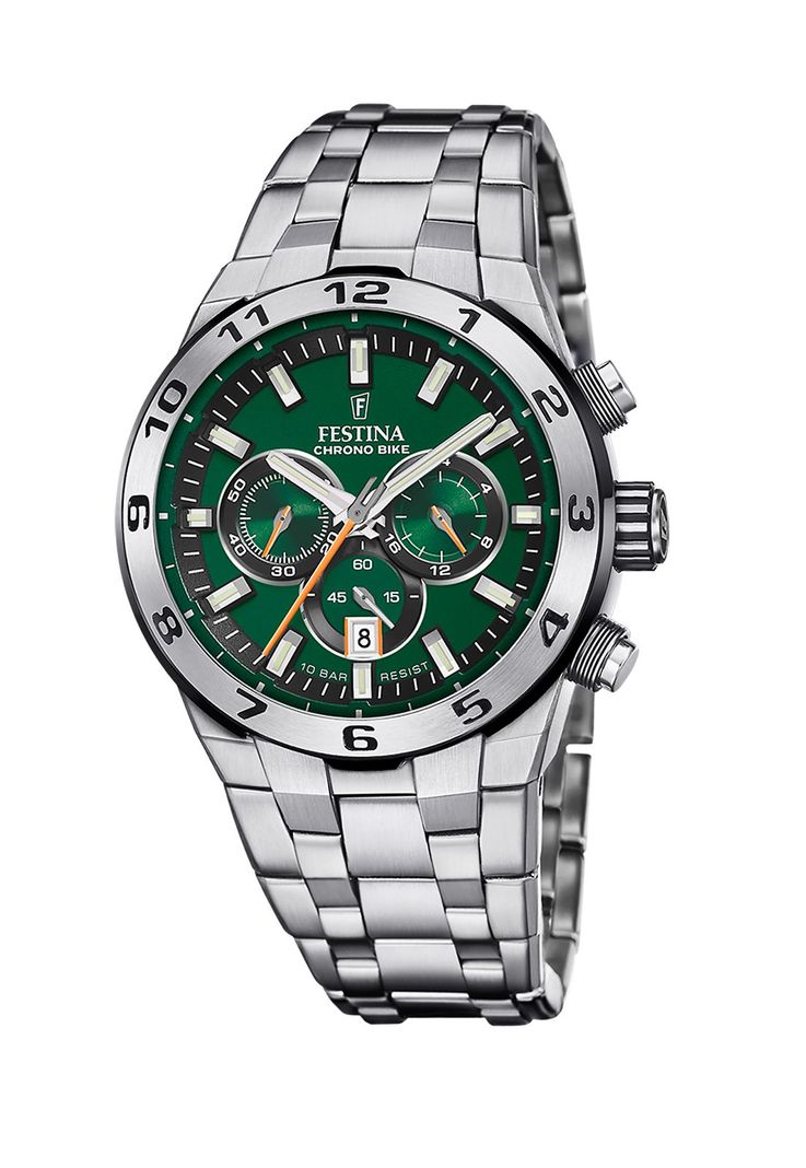 Reloj F20670/2 Festina Verde Hombre Chrono Bike Plateado Metalico