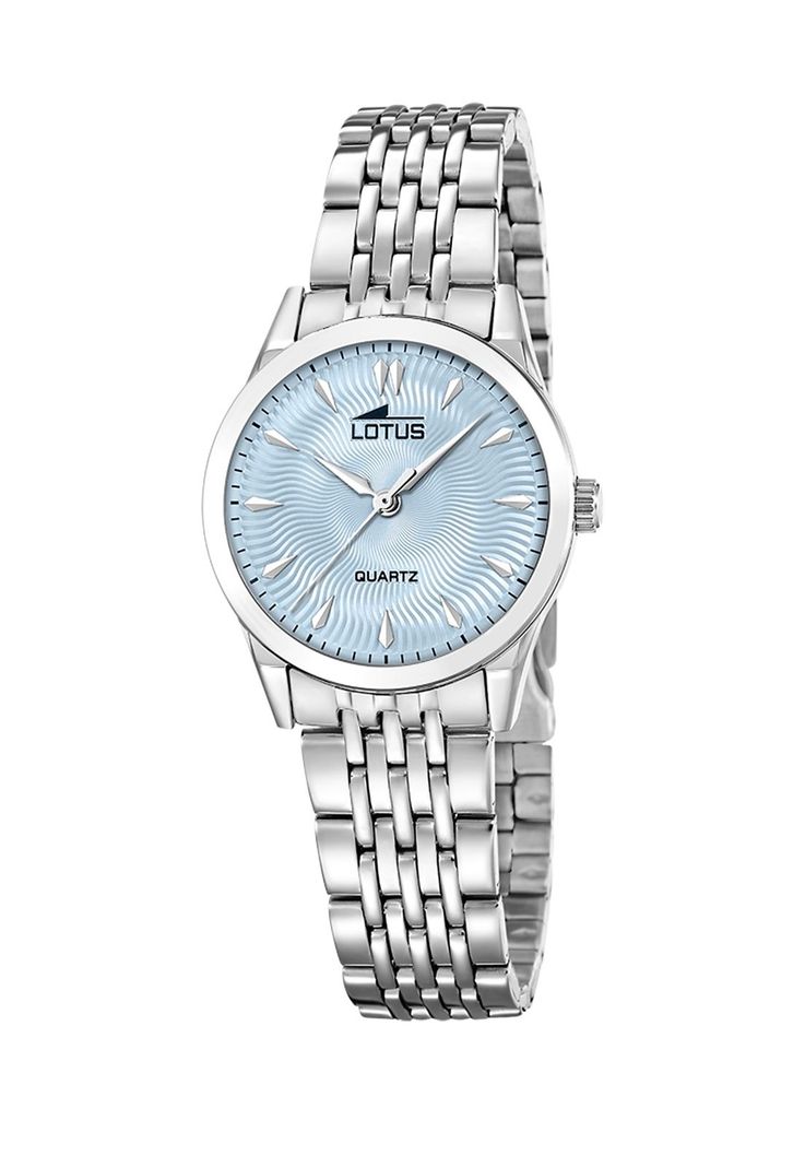 Reloj 19058/3 Lotus Azul Mujer Acero Clasico Plateado