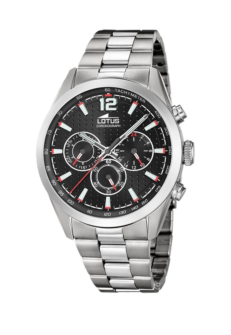 Reloj 18152/D Lotus Negro Hombre Chrono Plateado