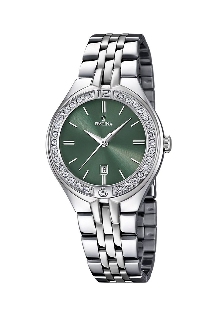 Reloj F16867/7 Festina Verde Mujer Mademoiselle Plateado Metalico