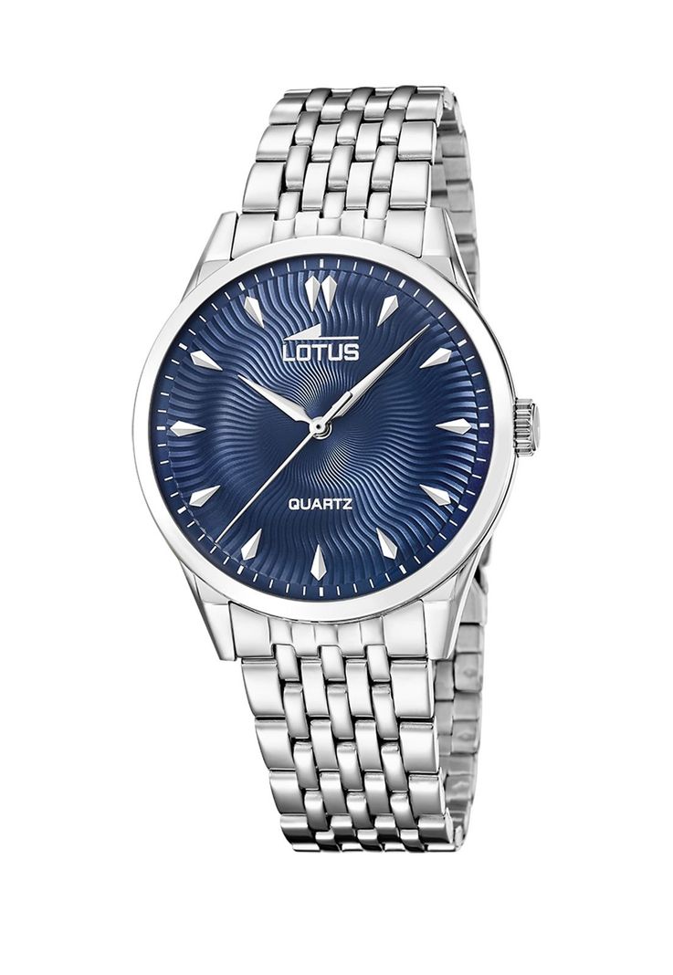 Reloj 19056/4 Lotus Azul Hombre Acero Clasico Plateado