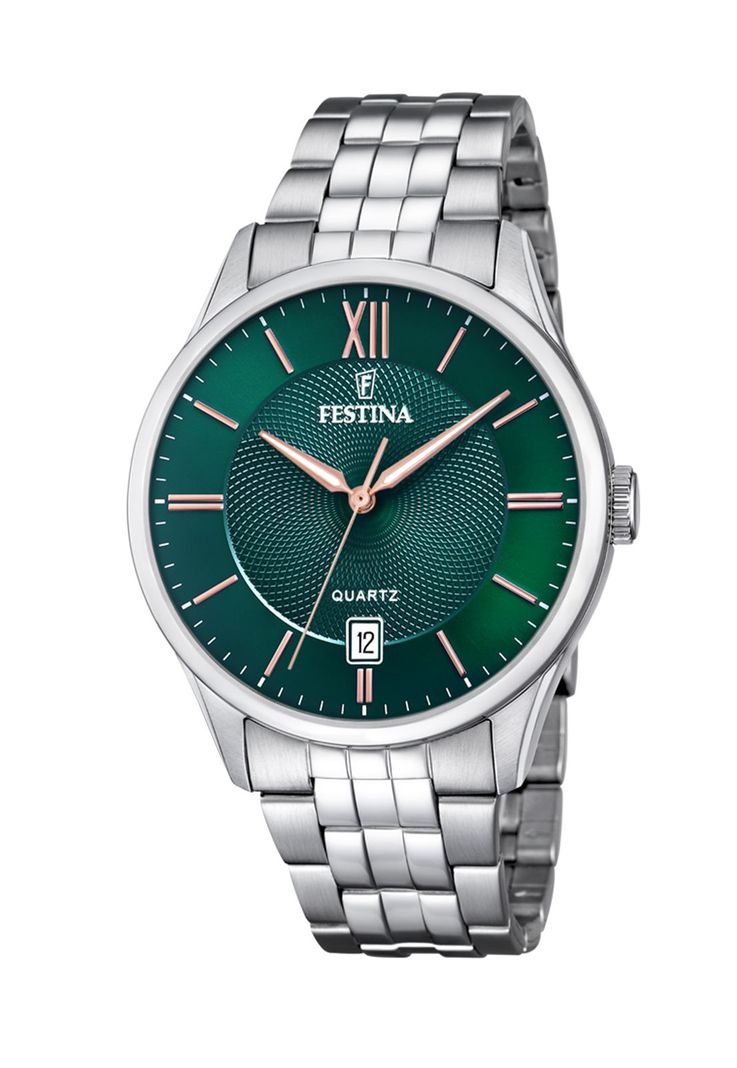 Reloj F20425/7 Festina Verde Hombre Acero Clasico-0