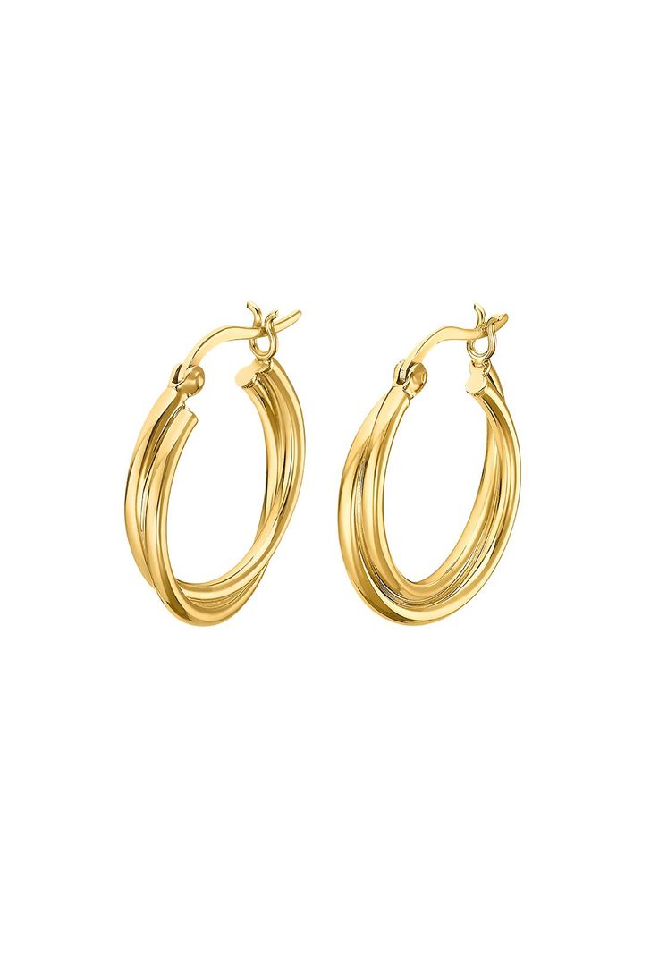 Aros Lp3385-4/2 Lotus Silver Mujer Hoops Dorado