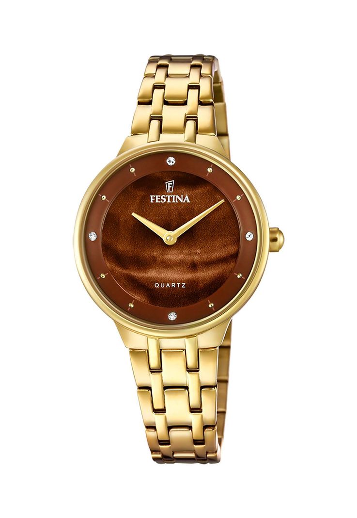 Reloj F20601/C Festina Marron Mujer Mademoiselle Dorado