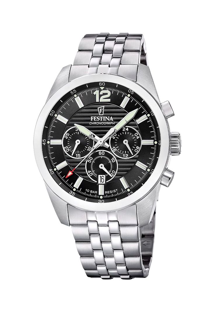 Reloj F20742/3 Festina Negro Hombre Timeless Chronograph Plateado Metalico