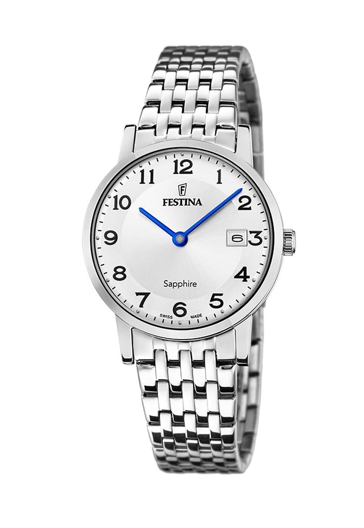 Reloj F20019/4 Festina Swiss Plateado Mujer Swiss Made Plateado Metalico