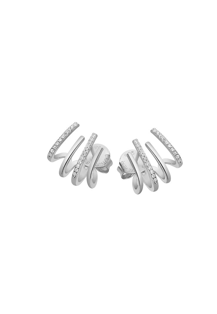Aros Lp3344-4/1 Lotus Silver Mujer Ear Party Plateado Metalico